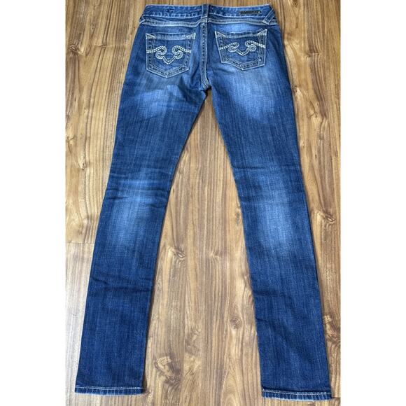 Be Rocks For Express Women's Blue Jeans Skinny Double Stitched Sz 2R - Picture 2 of 9